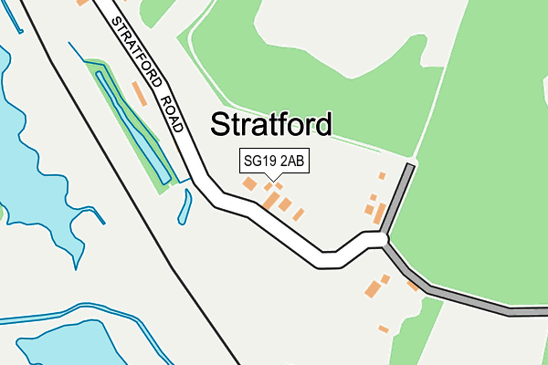 SG19 2AB map - OS OpenMap – Local (Ordnance Survey)