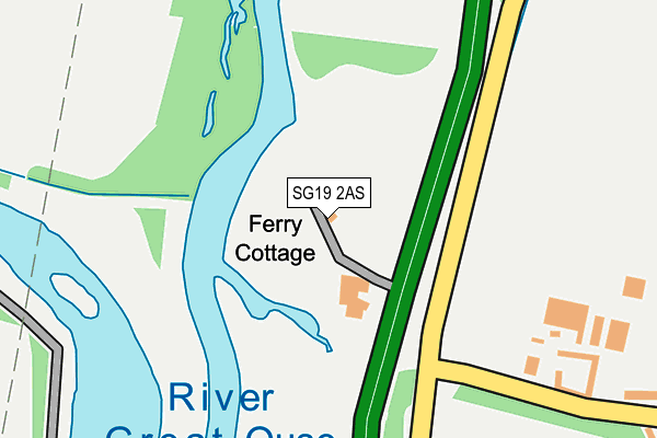 SG19 2AS map - OS OpenMap – Local (Ordnance Survey)