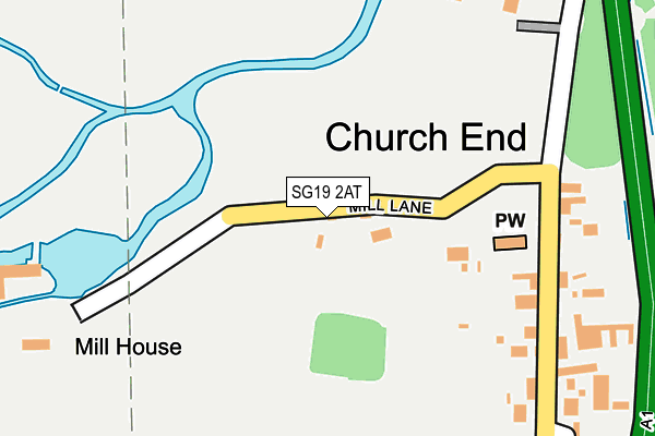 SG19 2AT map - OS OpenMap – Local (Ordnance Survey)