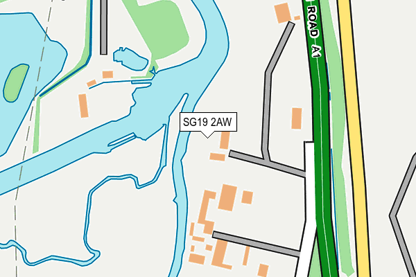 SG19 2AW map - OS OpenMap – Local (Ordnance Survey)