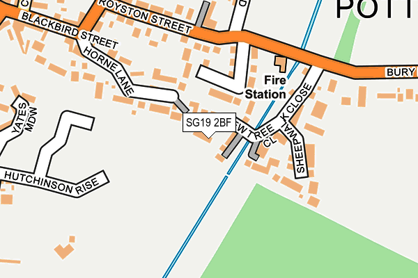 SG19 2BF map - OS OpenMap – Local (Ordnance Survey)