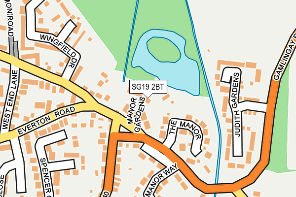 SG19 2BT map - OS OpenMap – Local (Ordnance Survey)