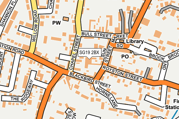 SG19 2BX map - OS OpenMap – Local (Ordnance Survey)