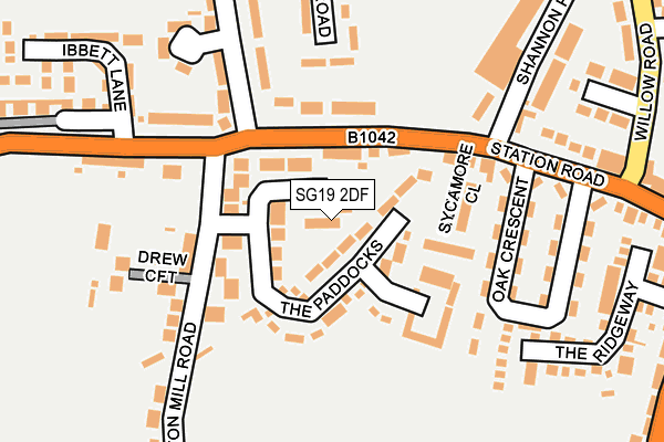 SG19 2DF map - OS OpenMap – Local (Ordnance Survey)