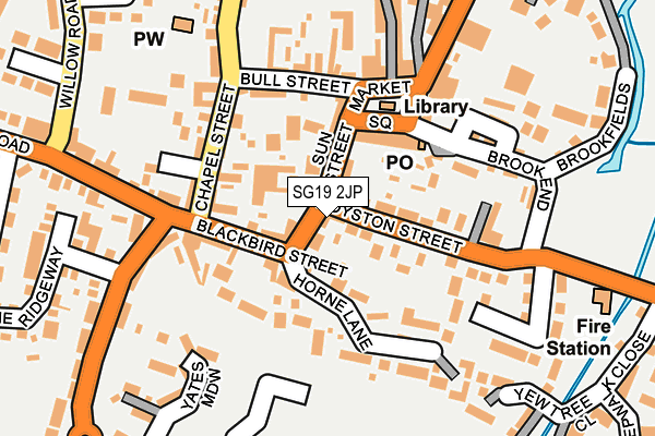 SG19 2JP map - OS OpenMap – Local (Ordnance Survey)