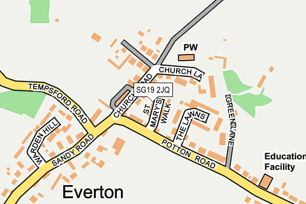 SG19 2JQ map - OS OpenMap – Local (Ordnance Survey)