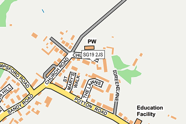 SG19 2JS map - OS OpenMap – Local (Ordnance Survey)
