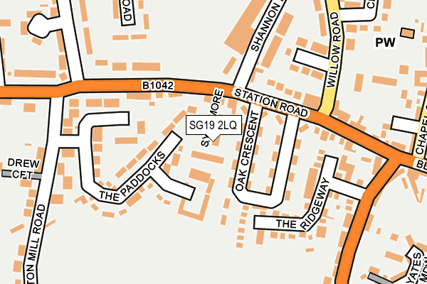 SG19 2LQ map - OS OpenMap – Local (Ordnance Survey)