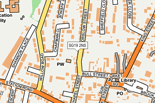 SG19 2NS map - OS OpenMap – Local (Ordnance Survey)