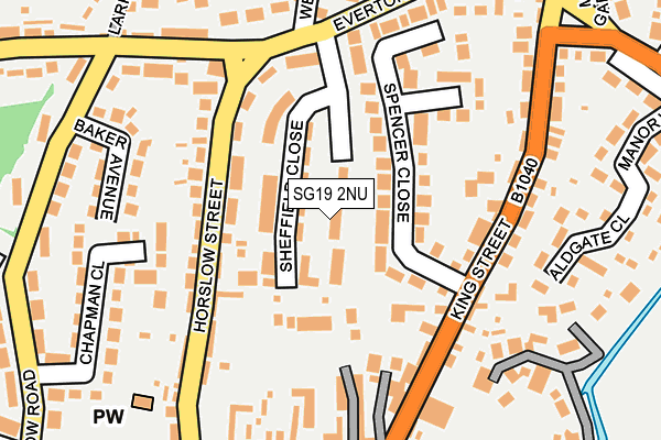 SG19 2NU map - OS OpenMap – Local (Ordnance Survey)