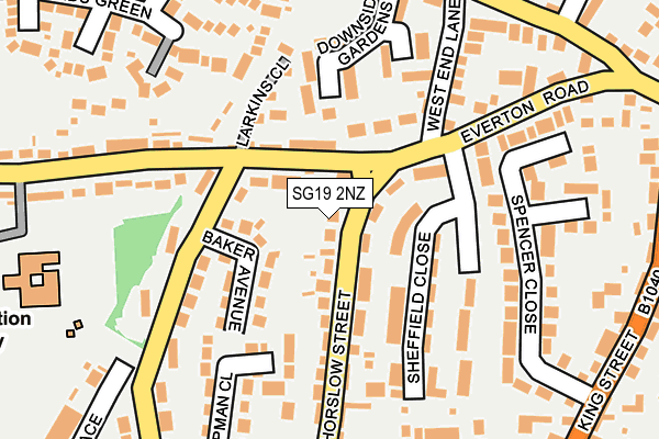 SG19 2NZ map - OS OpenMap – Local (Ordnance Survey)