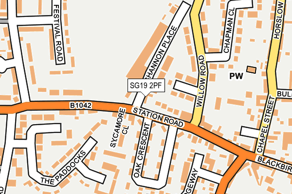 SG19 2PF map - OS OpenMap – Local (Ordnance Survey)