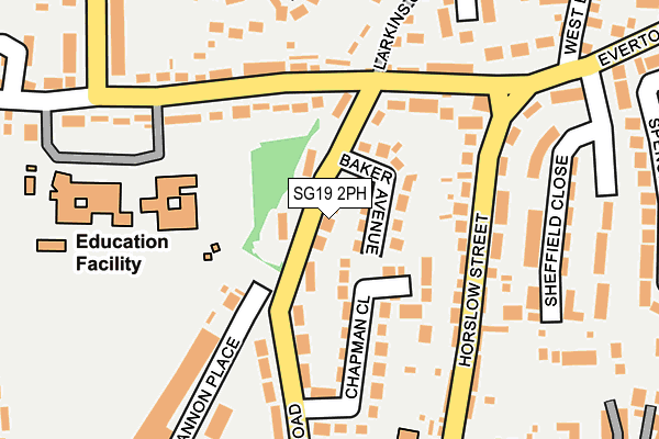 SG19 2PH map - OS OpenMap – Local (Ordnance Survey)