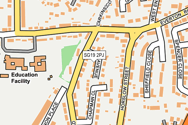 SG19 2PJ map - OS OpenMap – Local (Ordnance Survey)