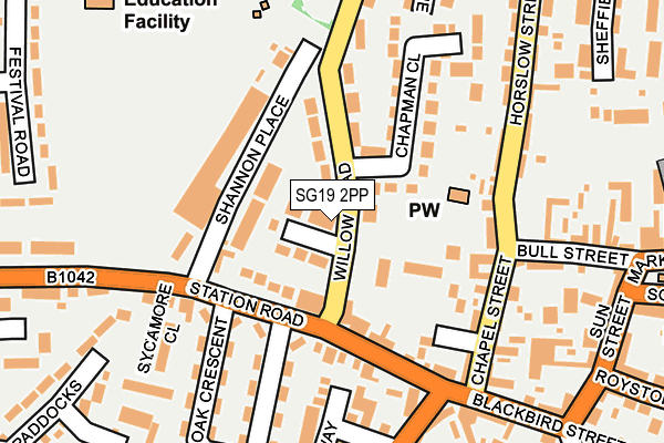 SG19 2PP map - OS OpenMap – Local (Ordnance Survey)