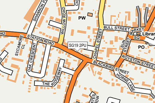 SG19 2PU map - OS OpenMap – Local (Ordnance Survey)