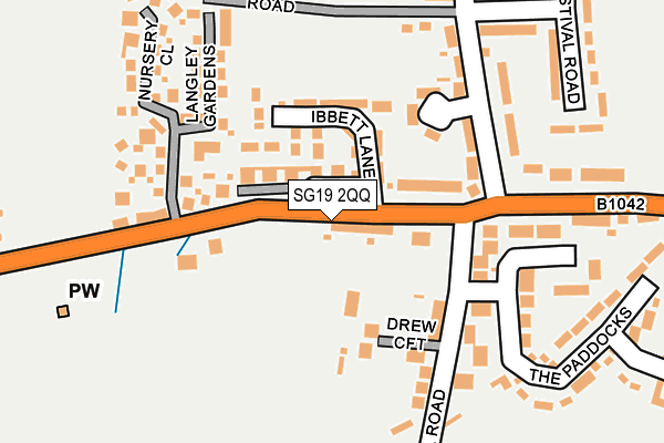 SG19 2QQ map - OS OpenMap – Local (Ordnance Survey)