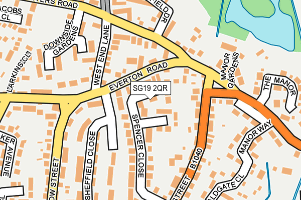 SG19 2QR map - OS OpenMap – Local (Ordnance Survey)