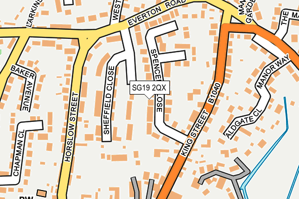 SG19 2QX map - OS OpenMap – Local (Ordnance Survey)