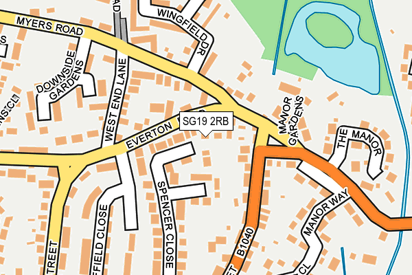 SG19 2RB map - OS OpenMap – Local (Ordnance Survey)