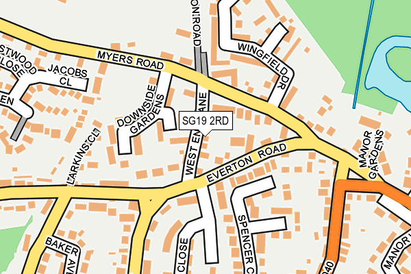 SG19 2RD map - OS OpenMap – Local (Ordnance Survey)