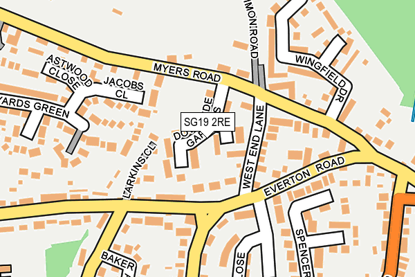 SG19 2RE map - OS OpenMap – Local (Ordnance Survey)