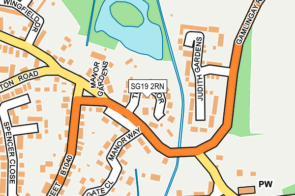 SG19 2RN map - OS OpenMap – Local (Ordnance Survey)