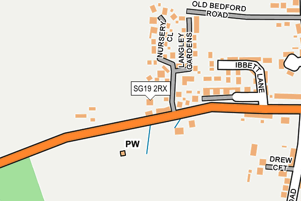 SG19 2RX map - OS OpenMap – Local (Ordnance Survey)