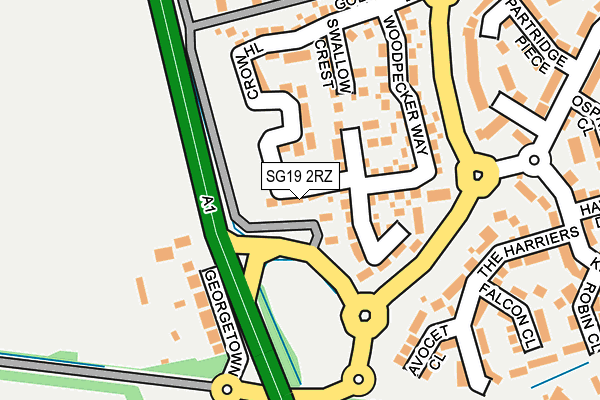 SG19 2RZ map - OS OpenMap – Local (Ordnance Survey)