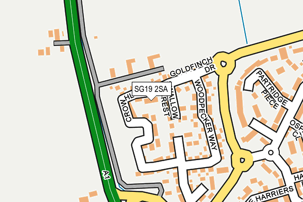 SG19 2SA map - OS OpenMap – Local (Ordnance Survey)