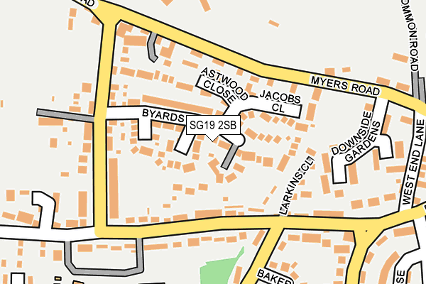 SG19 2SB map - OS OpenMap – Local (Ordnance Survey)