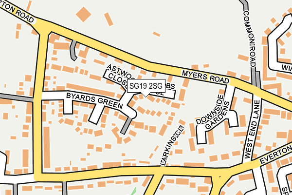SG19 2SG map - OS OpenMap – Local (Ordnance Survey)