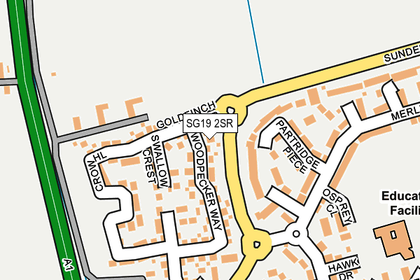 SG19 2SR map - OS OpenMap – Local (Ordnance Survey)