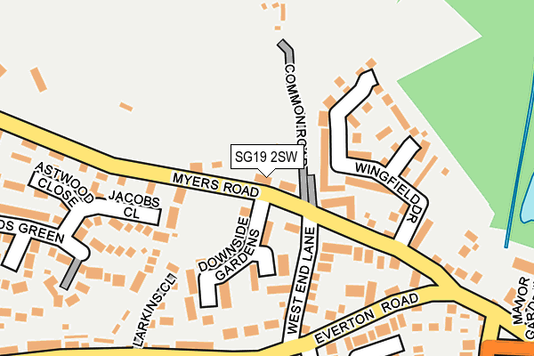 SG19 2SW map - OS OpenMap – Local (Ordnance Survey)