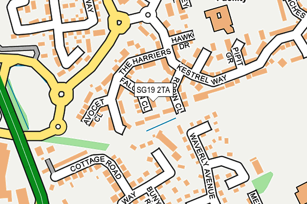 SG19 2TA map - OS OpenMap – Local (Ordnance Survey)