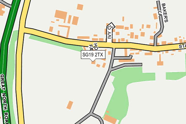 SG19 2TX map - OS OpenMap – Local (Ordnance Survey)