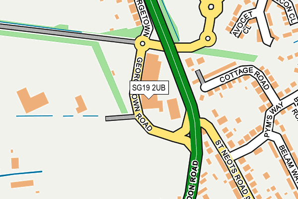 SG19 2UB map - OS OpenMap – Local (Ordnance Survey)