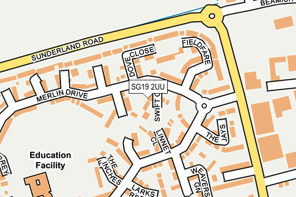 SG19 2UU map - OS OpenMap – Local (Ordnance Survey)