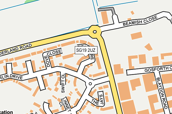 SG19 2UZ map - OS OpenMap – Local (Ordnance Survey)