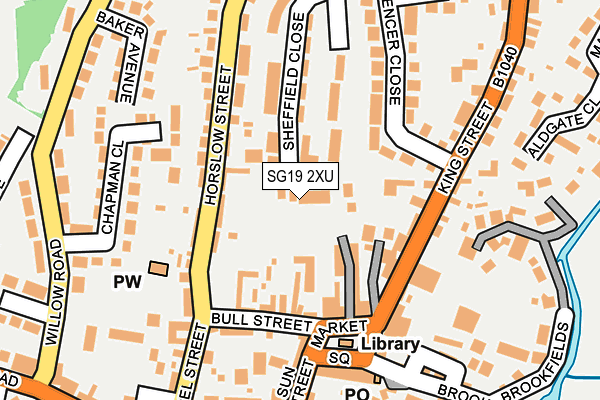 SG19 2XU map - OS OpenMap – Local (Ordnance Survey)
