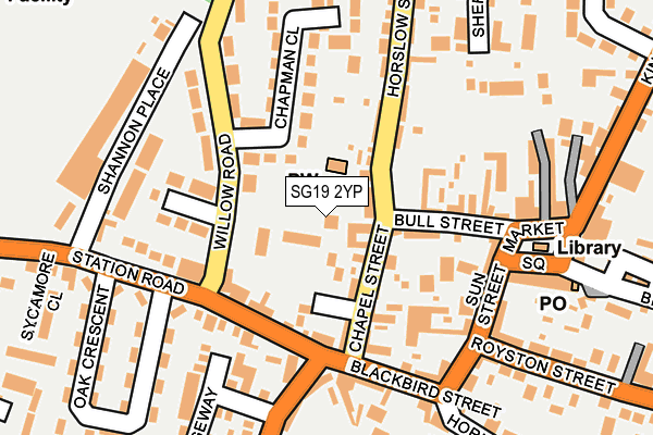 SG19 2YP map - OS OpenMap – Local (Ordnance Survey)