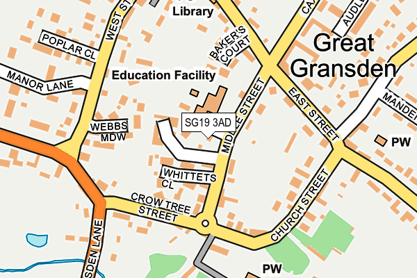 SG19 3AD map - OS OpenMap – Local (Ordnance Survey)