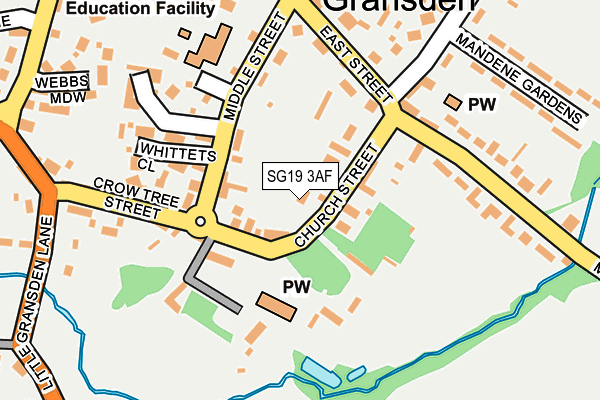 SG19 3AF map - OS OpenMap – Local (Ordnance Survey)