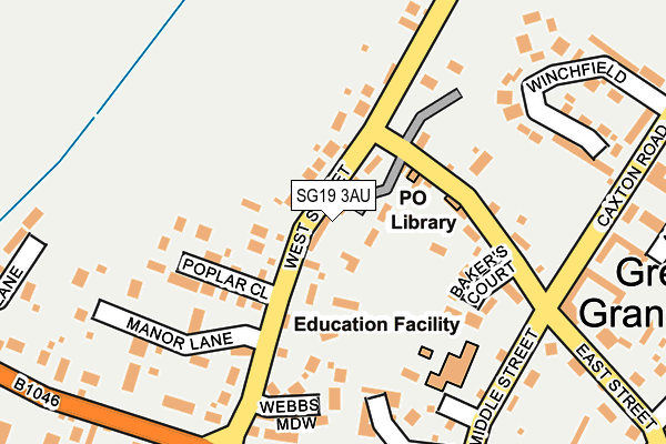 SG19 3AU map - OS OpenMap – Local (Ordnance Survey)