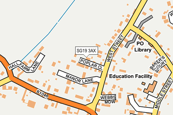 SG19 3AX map - OS OpenMap – Local (Ordnance Survey)