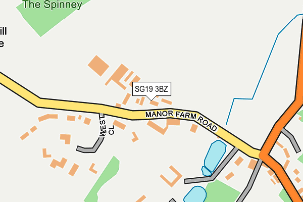 SG19 3BZ map - OS OpenMap – Local (Ordnance Survey)