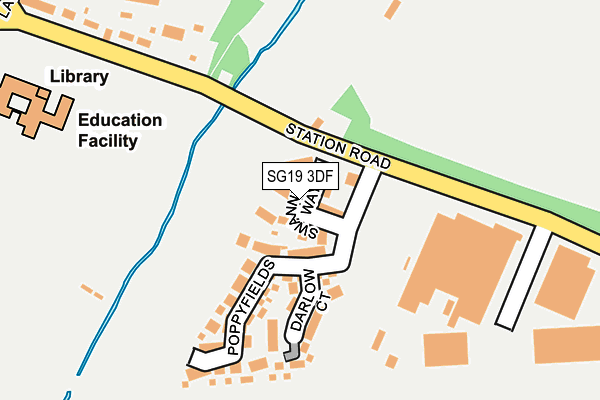 SG19 3DF map - OS OpenMap – Local (Ordnance Survey)