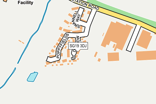 SG19 3DJ map - OS OpenMap – Local (Ordnance Survey)