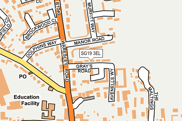 SG19 3EL map - OS OpenMap – Local (Ordnance Survey)