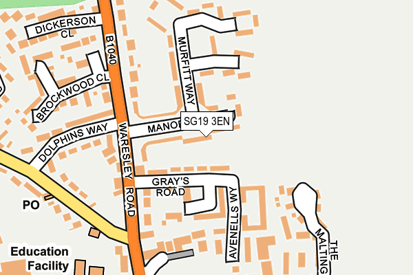 SG19 3EN map - OS OpenMap – Local (Ordnance Survey)